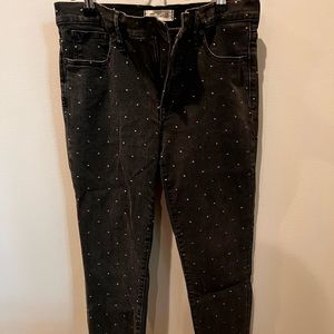 Madewell 9” High-Rise Skinny Jeans in Black & Silver Size 31